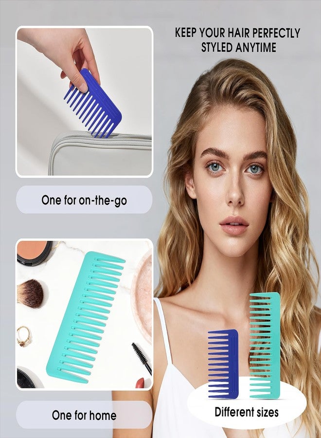 KISMETICS - One large, one small, two-piece Wide Tooth Comb，No Handle Detangler Accessories，Large Hair Detangling Comb for Curly, Straight,Wet Dry Hair(Green,Bright Blue) - Image 4